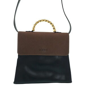 Loewe Velazquez 2way Leather twist Handle Handbag Brown